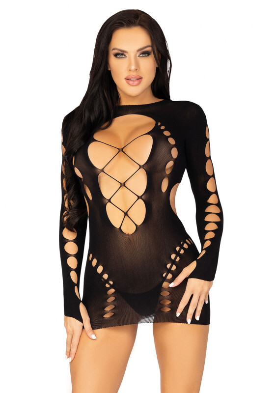 Сукня сексуальна з вирізами Leg Avenue Invite Only, One Size, чорна - Изображение 1
