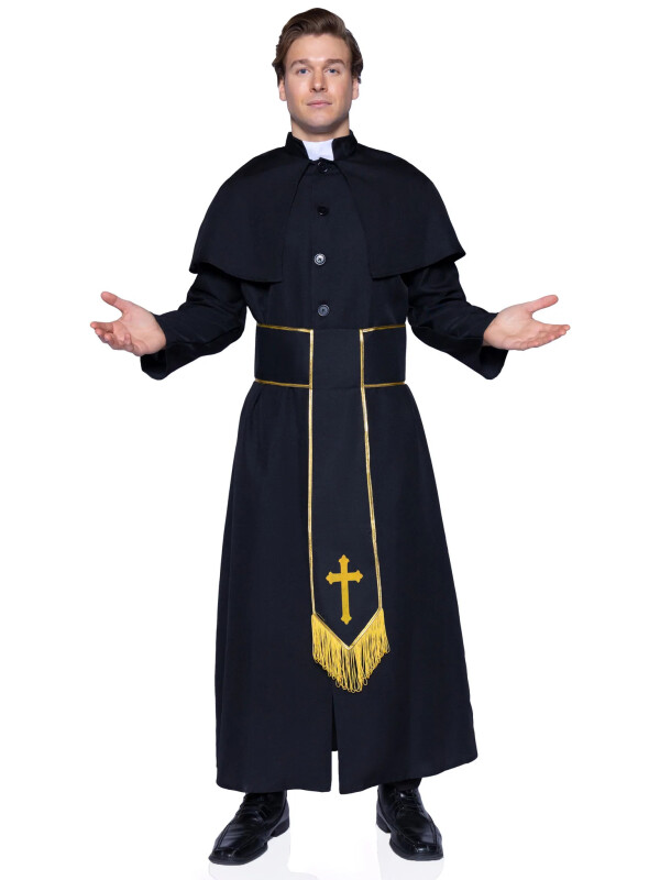 Костюм католицького священника Leg Avenue Priest, M/L, 2 предмети, чорний - Зображення 2