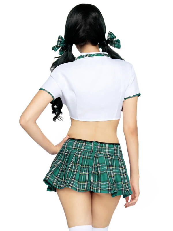 Костюм школярки Miss Prep School Leg Avenue, 4 предмети, зелений, XS - Изображение 2
