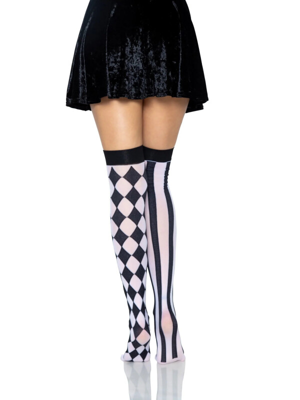 Панчохи сексуальні Harlequin Leg Avenue, чорно-білі, One Size - Зображення 6