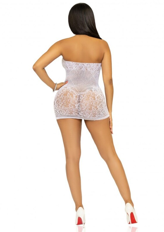 Сукня сексуальна в сітку зі стразами Leg Avenue Rhinestone, біла, розмір One Size - Зображення 5