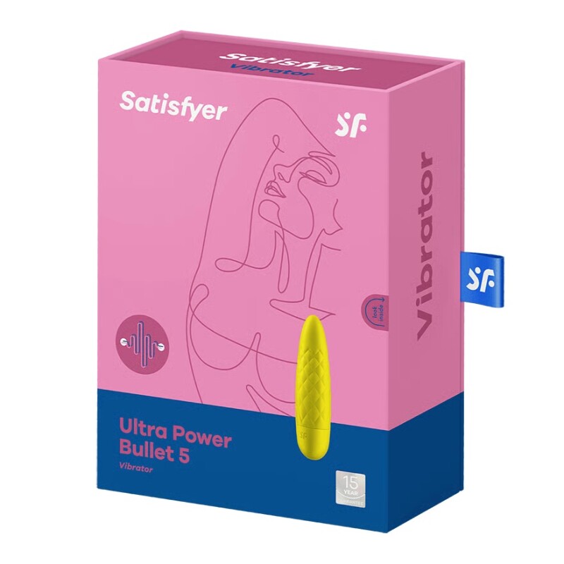 Віброкуля Satisfyer Ultra Power Bullet 5 рельєфна, жовта, 9.6 х 2.6 см - Зображення 1