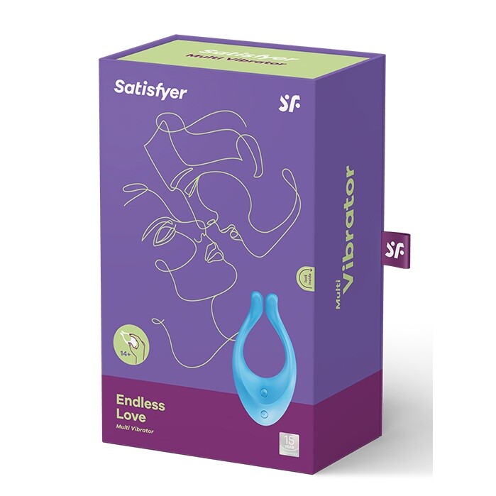 Вібратор для пар Satisfyer Endless Love багатофункціональний, блакитний, 13 х 3.2 см - Изображение 1