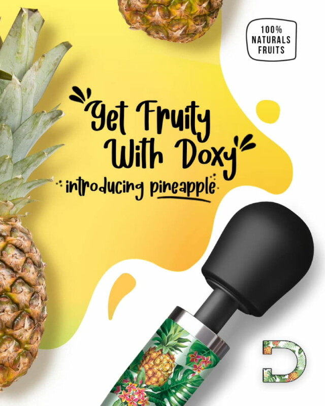 Вібромасажер Doxy Die Cast Pineapple з ананасами, зелений - Зображення 4