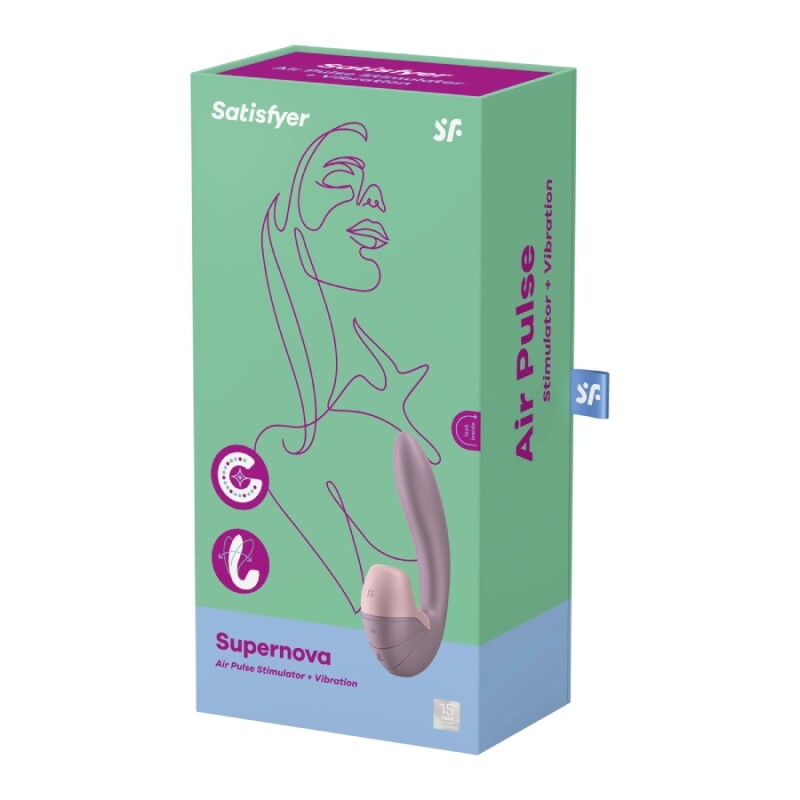 Вібратор подвійний Satisfyer Supernova із вакуумною стимуляцією, рожевий, 16.9 х 3.7 см - Зображення 1