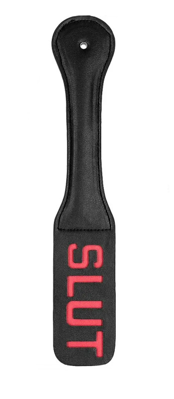 Паддл з написом SLUT, екошкіра, чорний, 31.5 см - Изображение 1