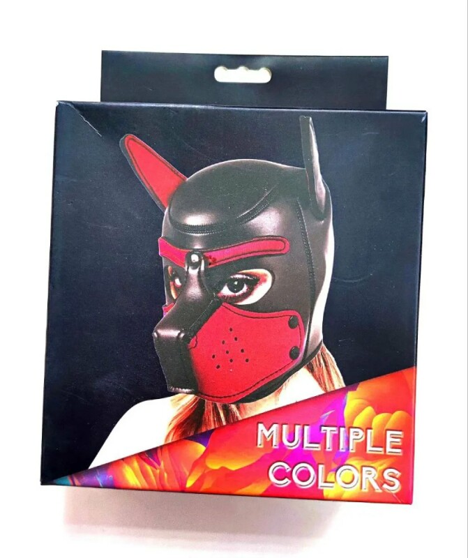 Маска собаки на голову, з прорізами для очей Bondage Puppy Hood, чорно-синя, One Size - Изображение 1