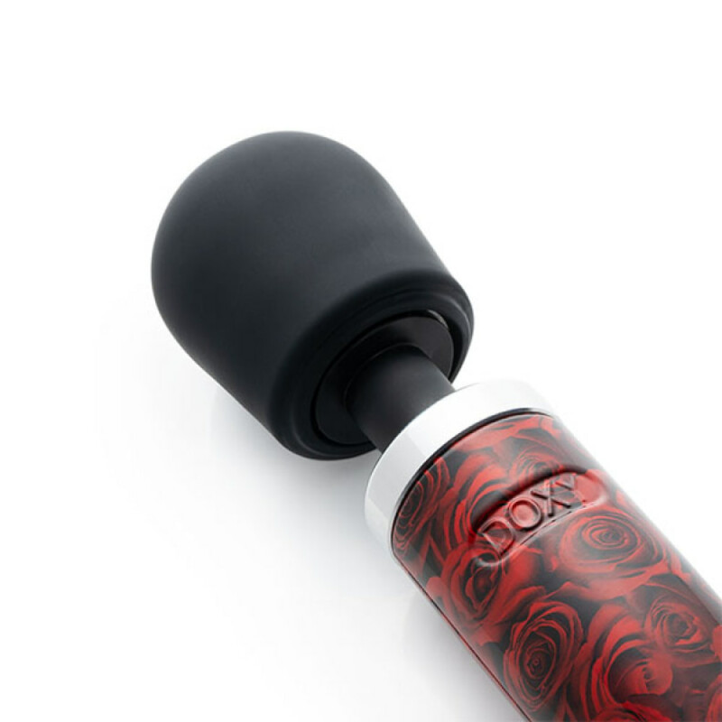 Вібромасажер Doxy Die Cast Rose Pattern, з трояндами, червоний - Зображення 3