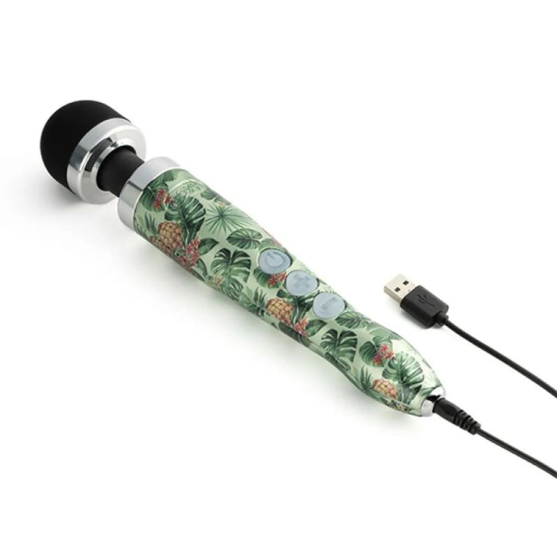 Масажер-мікрофон Doxy Die Cast 3R Wand Vibrator Pineapple, з ананасами, зелений - Зображення 3