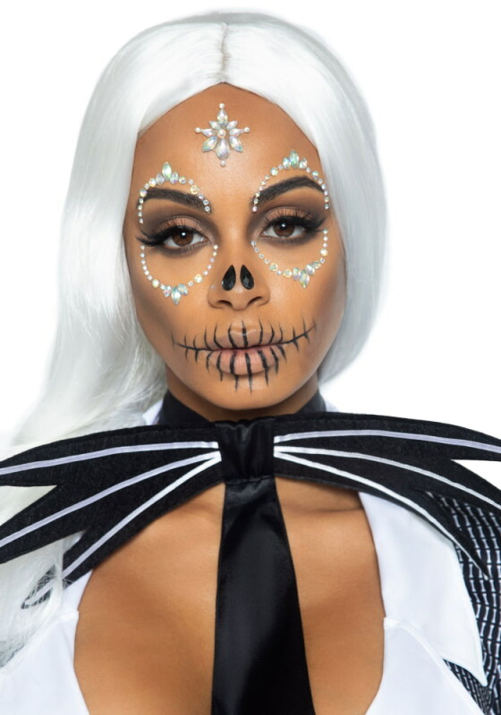 Маска скелета зі страз Leg Avenue Skeleton, O/S, різнокольорова