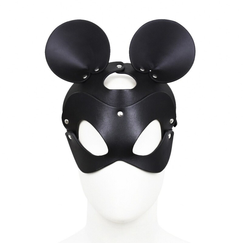 Маска БДСМ IDEA SM Міккі Маус, чорна, One Size - Зображення 3