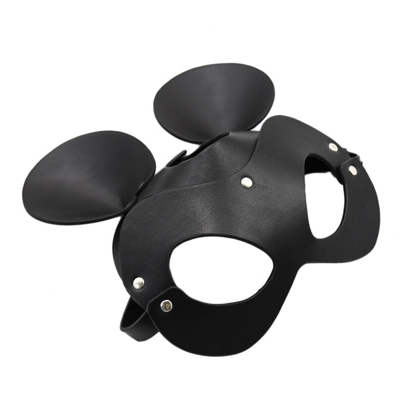 Маска БДСМ IDEA SM Міккі Маус, чорна, One Size - Зображення 4