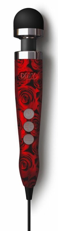 Вібромасажер DOXY Number 3 Rose Pattern, червоний