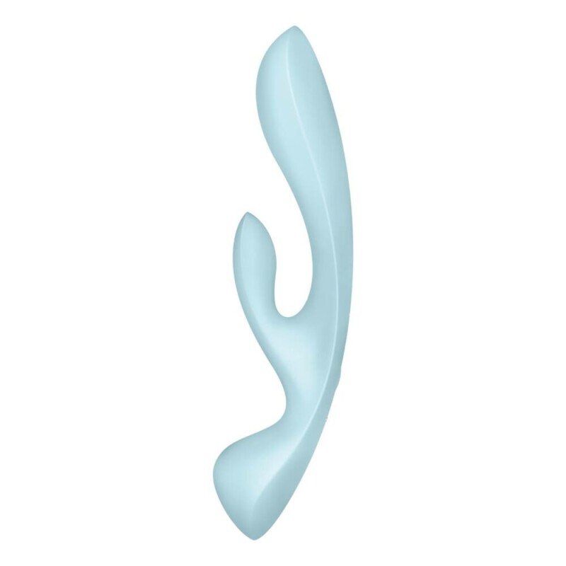 Вібратор-кролик Satisfyer Triple Oh блакитний, 23.8 х 4.7 см - Зображення 2
