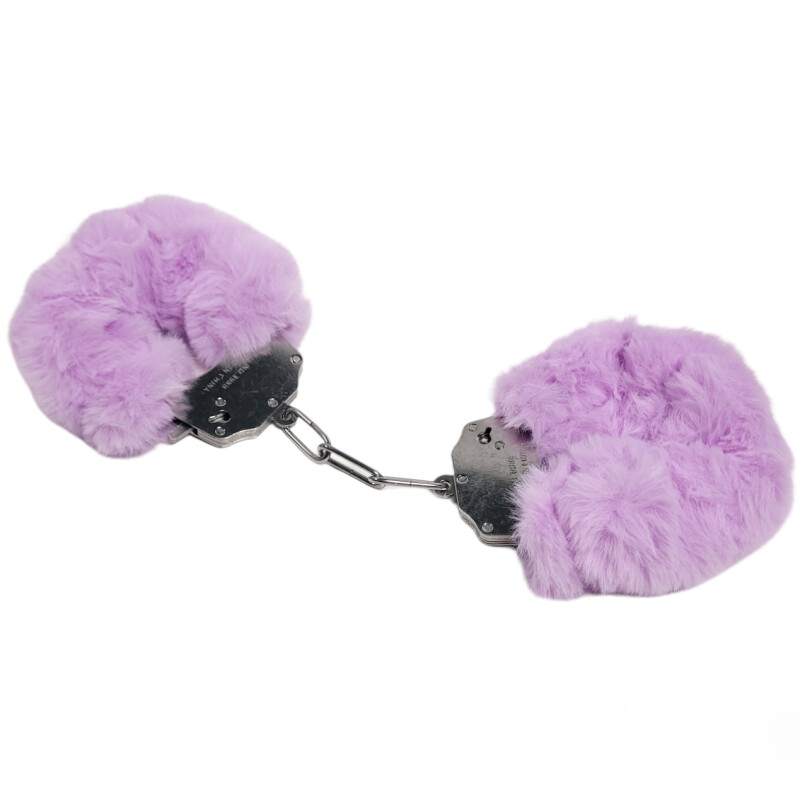 Наручники металеві IDEA SM Plush зі штучним хутром, фіолетові - Изображение 1