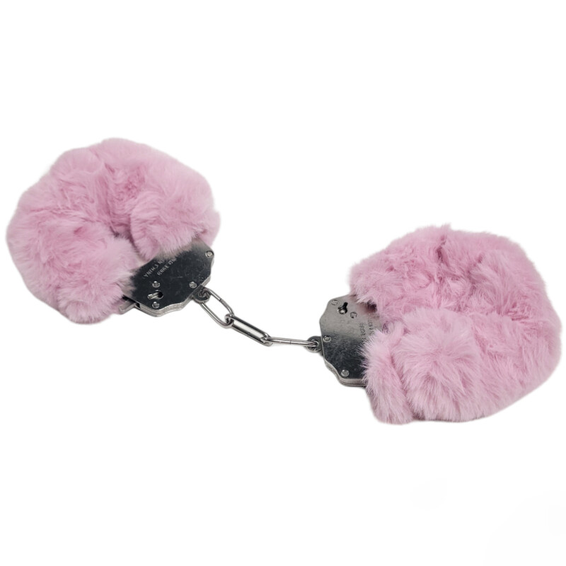 Наручники металеві IDEA SM Plush зі штучним хутром, рожеві - Изображение 1