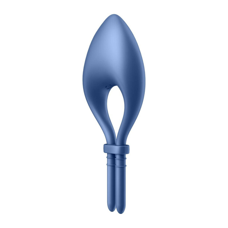 Ерекцинне віброкільце Satisfyer Bullseye з додатком, синє, 14.1 х 5.3 см - Изображение 5