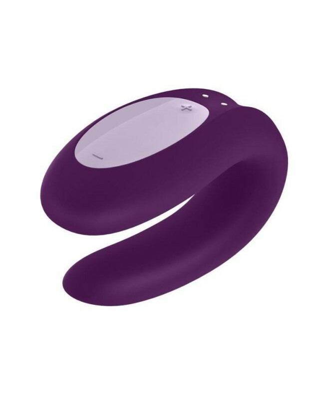 Вібратор для пар Satisfyer Double Joy з додатком, фіолетовий, 9.1 х 4.1 см - Изображение 2