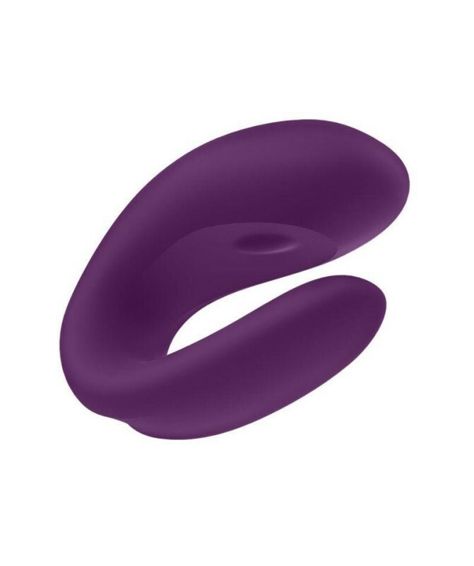 Вібратор для пар Satisfyer Double Joy з додатком, фіолетовий, 9.1 х 4.1 см - Изображение 3