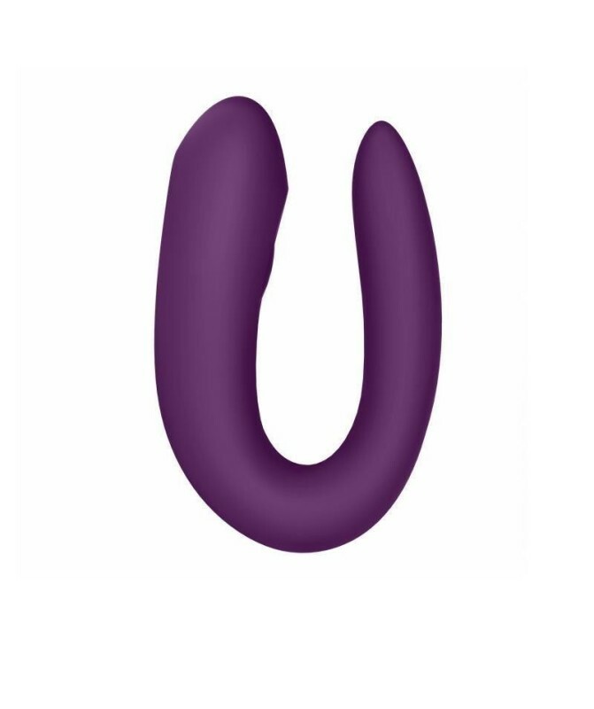 Вібратор для пар Satisfyer Double Joy з додатком, фіолетовий, 9.1 х 4.1 см - Изображение 6