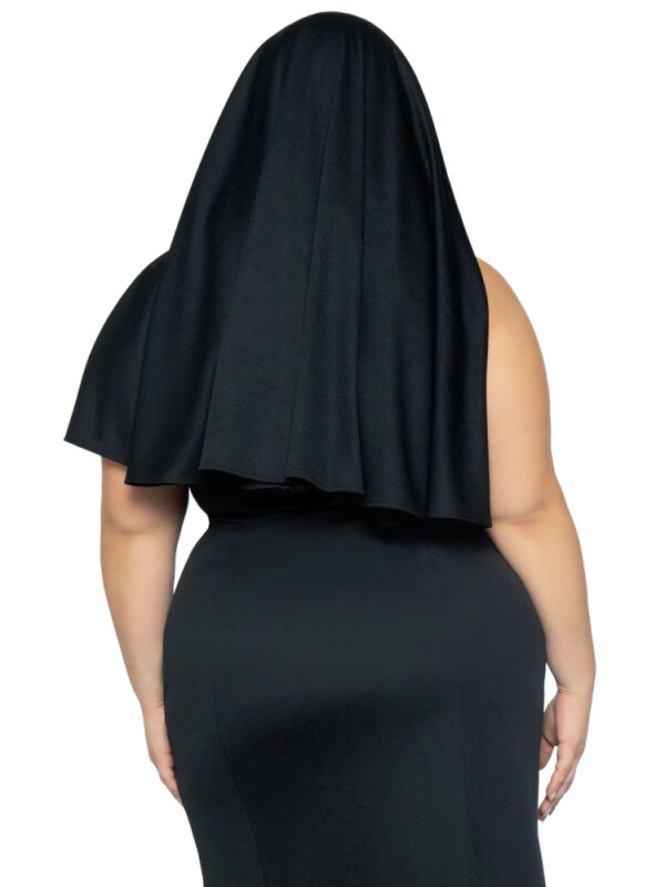 Костюм черниці Leg Avenue, XL/XXL, Sultry Sinner 3 предмети, чорний з білим - Зображення 4