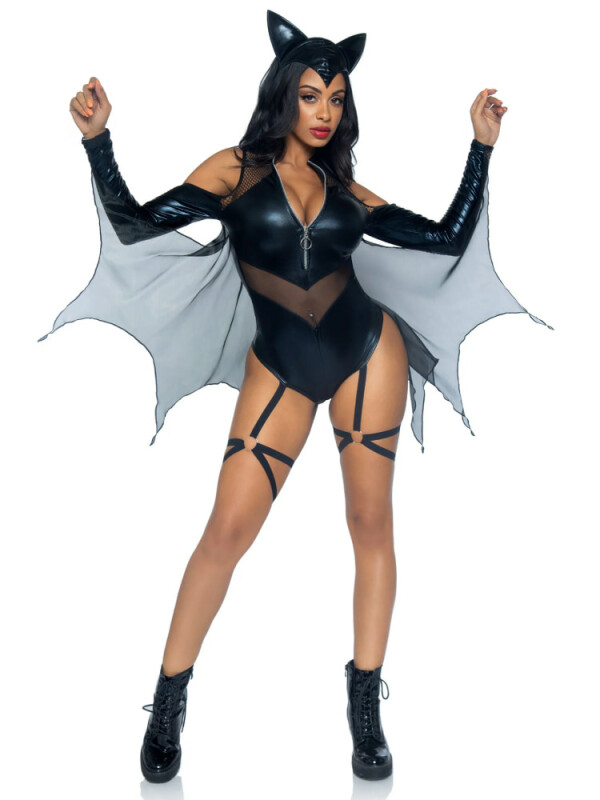 Сексуальний костюм кажана Leg Avenue Midnight Bat, S, 2 предмети, чорний - Зображення 4