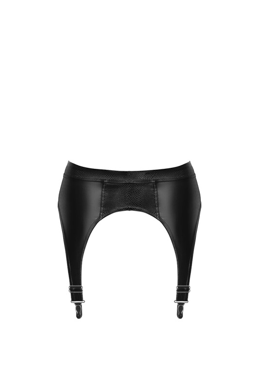 Пояс для панчіх сексуальний Noir Handmade XL, з вінілу, чорний - Изображение 6