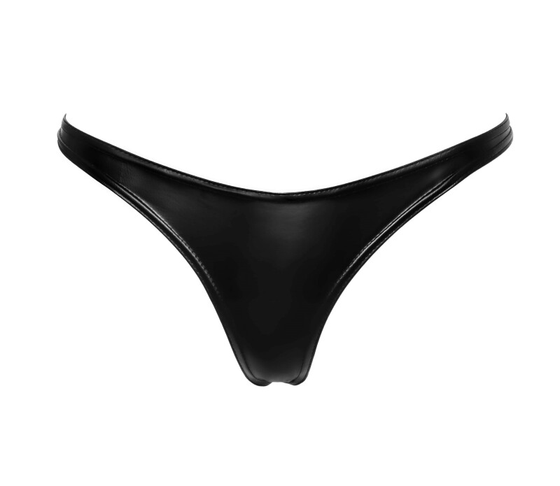 Стрінги сексуальні вінілові XL P010 Noir Handmade, чорні - Изображение 2