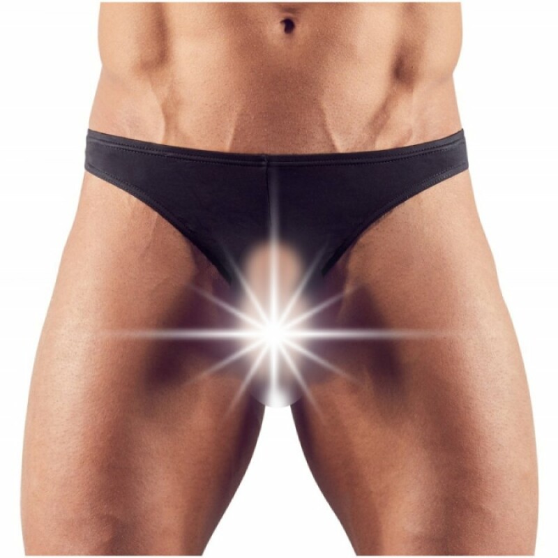 Стрінги еротичні з отворами спереду Svenjoyment Men's String, M, чорні