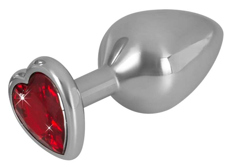 Анальна пробка з червоним каменем-серце You2Toys Diamond Butt Plug medium, 8.2 см х 3.4 см