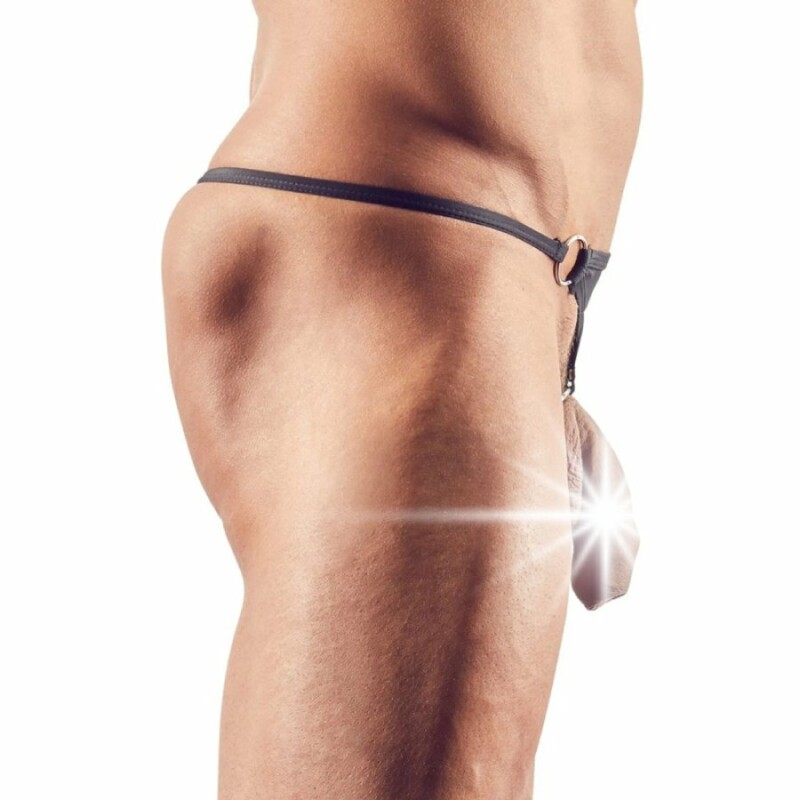Стрінги еротичні з кільцем Svenjoyment Men's String, M, чорні - Зображення 2