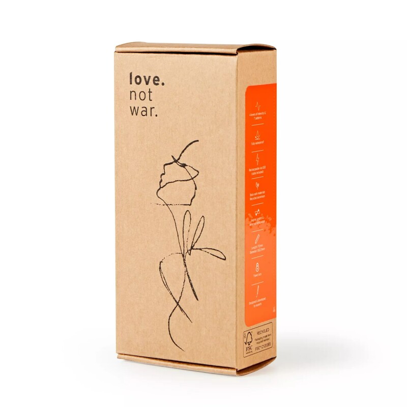 Вібратор з вушками Love Not War Laska Orange для чутливих точок, 15.8 см х 2.3 см - Зображення 1