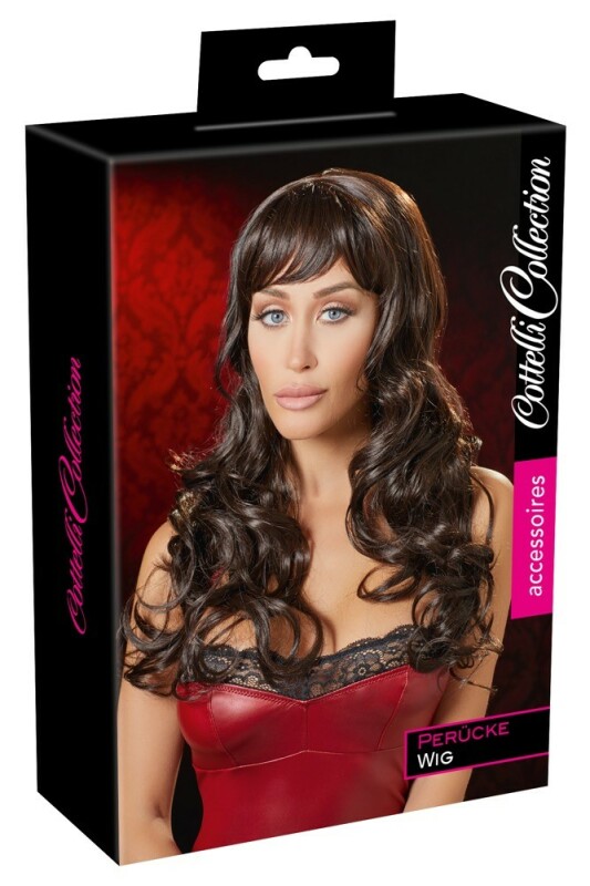 Перука довга з чубчиком Cottelli Collection Long Dark Brown Wig, 55 см - Зображення 4