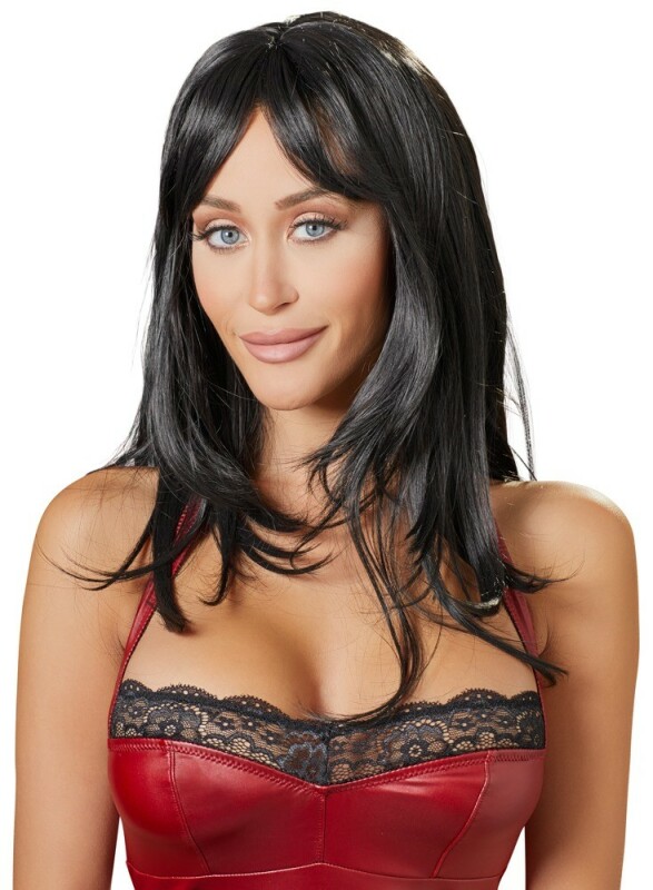 Перука довга з чубчиком Cottelli Collection Long Black Wig, 50 см - Зображення 3
