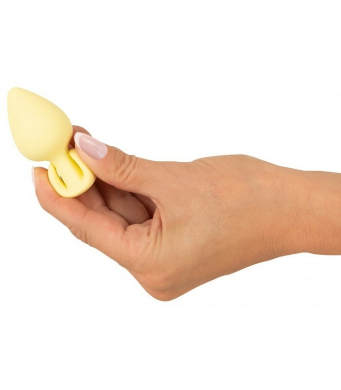 Анальна пробка Cuties Plugs Yellow жовта, 6.5 см х 3.1 см - Изображение 2