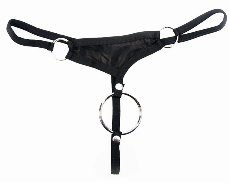 Стрінги еротичні з кільцем Svenjoyment Men's String, M, чорні - Зображення 3