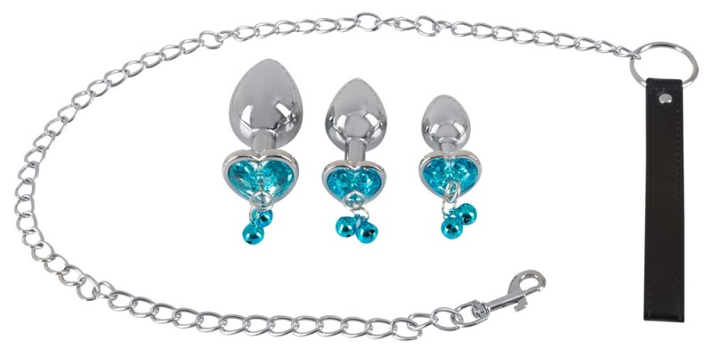 Набір анальних пробок з камінням і повідцем You2Toys Butt Plug Set - Зображення 2