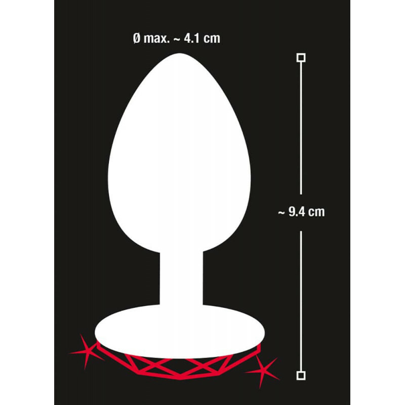 Анальна пробка з червоним каменем-серце You2Toys Diamond Butt Plug large, 9.4 см х 4.1 см - Зображення 5