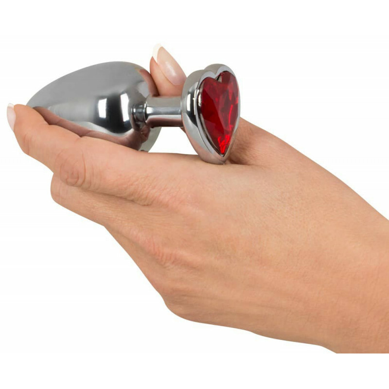 Анальна пробка з червоним каменем-серце You2Toys Diamond Butt Plug large, 9.4 см х 4.1 см - Зображення 4