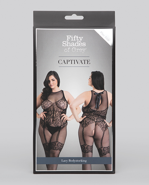 Комбінезон з візерунком боді Plus Size Curve, Fifty Shades of Grey Captivate розмір 58-64, чорний - Изображение 2
