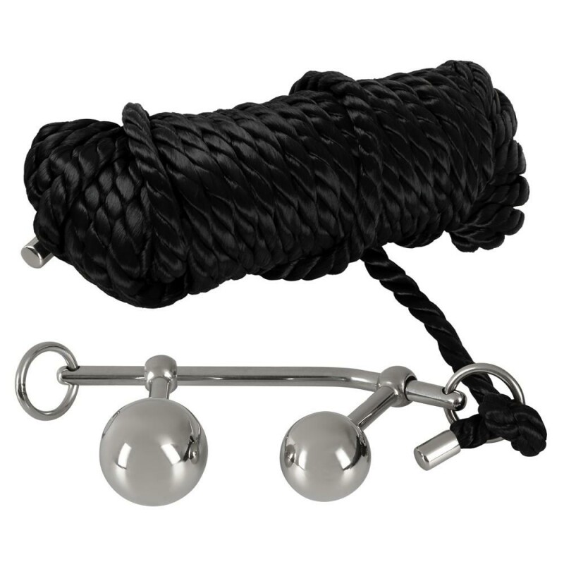 Бондажна мотузка з пробками You2Toys, чорна, 10 м