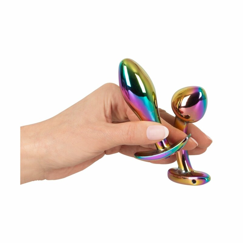 Набір Анальних пробок Anos Metal Butt Plug Set Rainb 2 шт. - Изображение 3