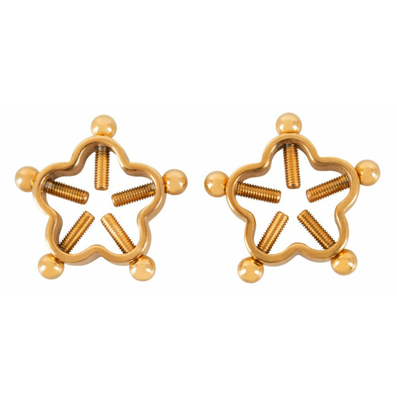 Затискачі для сосків Bad Kitty Nipple Jewellery Golden Flower зі сталі - Зображення 1