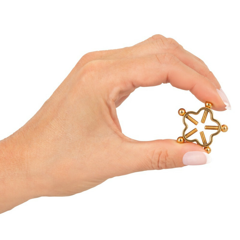 Затискачі для сосків Bad Kitty Nipple Jewellery Golden Flower зі сталі - Зображення 2