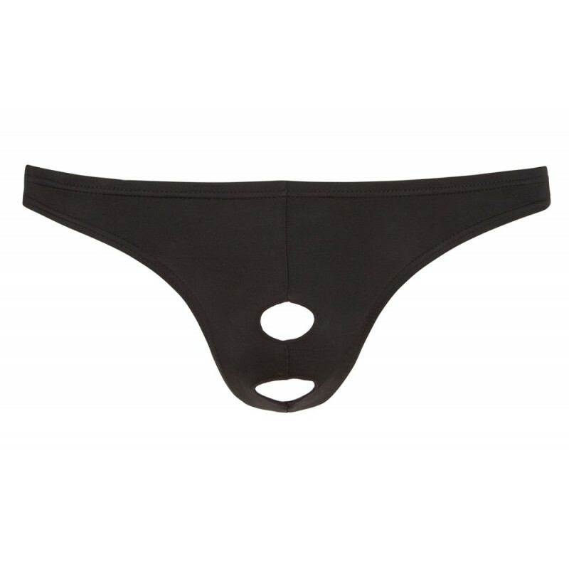Стрінги еротичні з отворами спереду Svenjoyment Men's String, M, чорні - Зображення 3