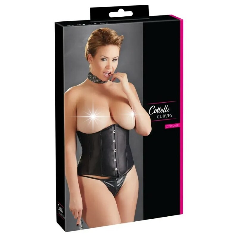 Корсет для талії Cottelli Curves Underbust Corset на гачках і шнурівці, XL - Изображение 1