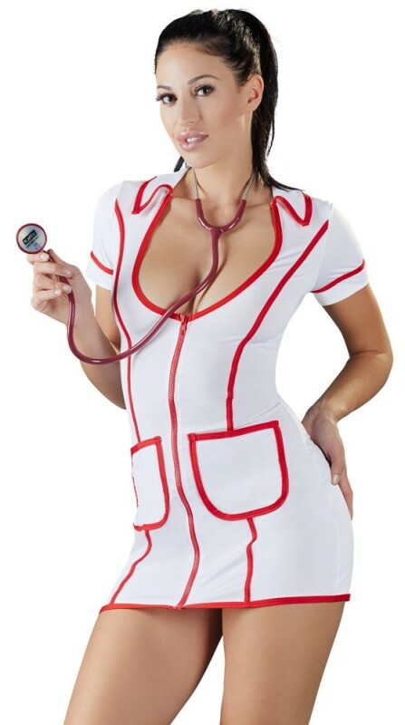 Сукня медсестри сексуальна Cottelli Colection Nurse Dress, S, біла - Зображення 2