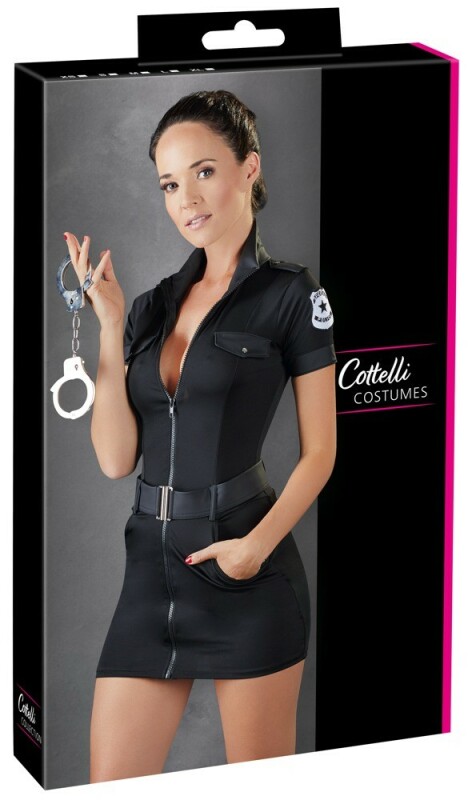 Костюм поліцейської сексуальний Cottelli Police Dress, M, чорний - Зображення 7