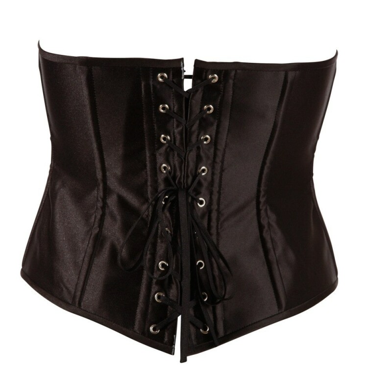 Корсет з відкритим бюстом, L, Cottelli Collection Party Corset Open Cup на талію, чорний - Зображення 4
