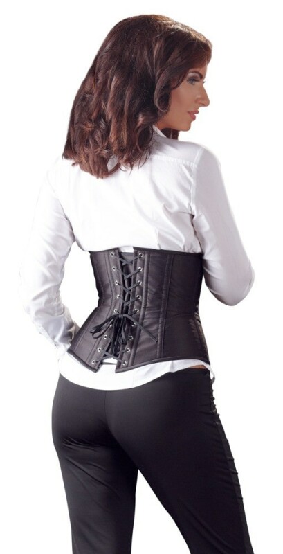 Корсет з відкритим бюстом, L, Cottelli Collection Party Corset Open Cup на талію, чорний - Зображення 2